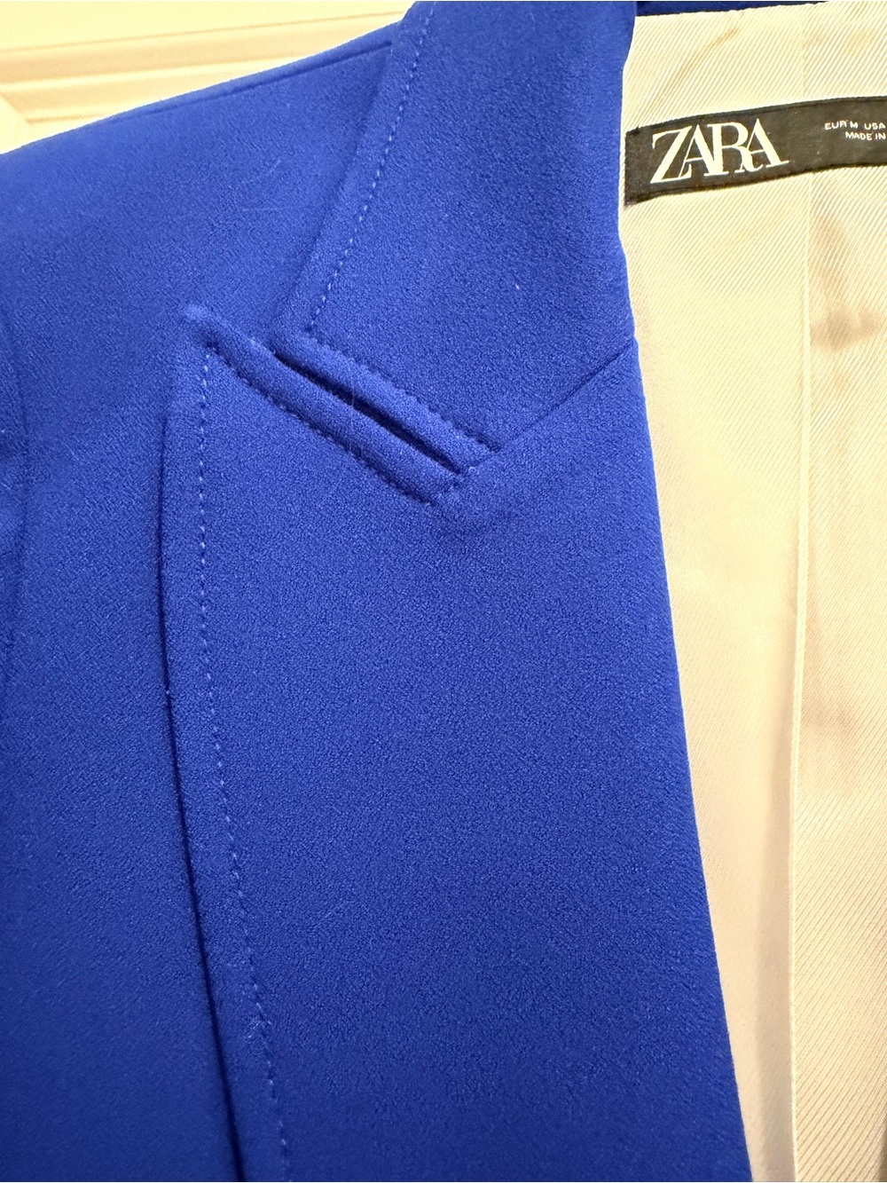 Zara Cobalt Blue Double-Breasted Blazer with Gold Buttons - Picture 8 of 10